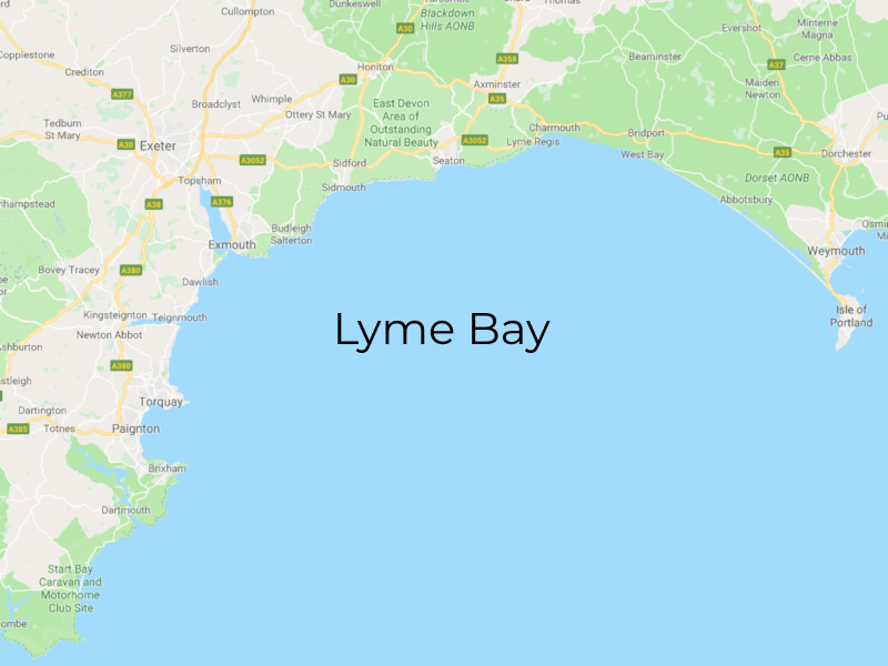 Map of Lyme Bay showing where our Internet Radio Station will cover